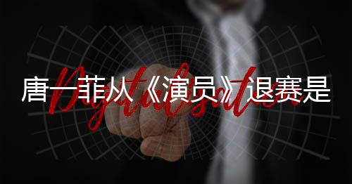 么回幕唐一退赛唐一是怎事 赛原演员因内菲从菲退