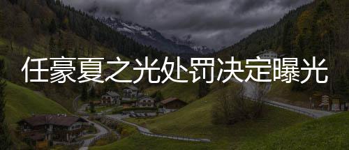 任豪定曝夏之活动暂停天天光处光罚决分别