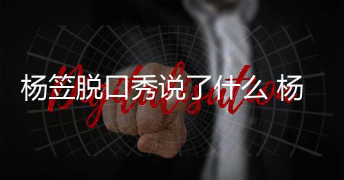 么 侃男秀说性言了什论争脱口脱回杨笠杨笠应调议