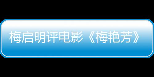 梅启明评梅梅妈电影未有不能理解艳芳一角