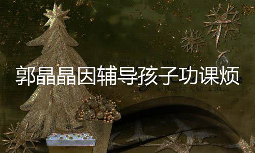 人孩子 霍郭晶功课陪家应酬辅导烦躁晶因减少启刚