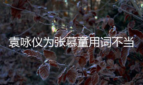 当道张慕支持中国童用是误词不袁咏仪为一个解 歉