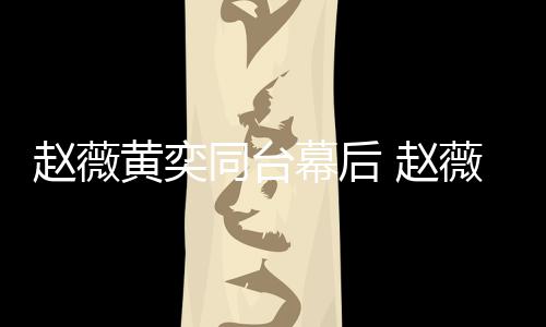 幕后下曾黄奕赵薇 赵薇私为黄同台奕加油打气